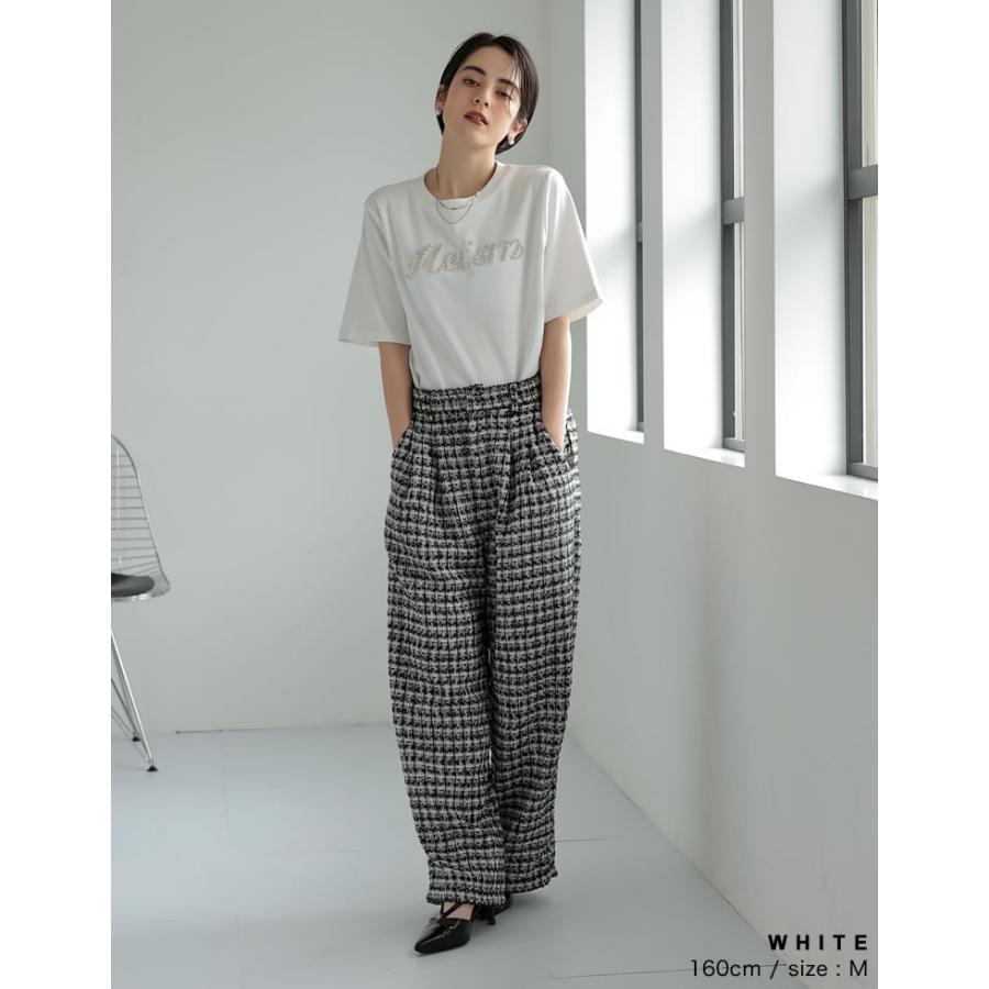 Tシャツ レディース トップス ロゴT UVカット 紫外線対策 吸水 速乾 綿100％ コットン100％ パールロゴ 2025春夏 | Re:EDIT | 14