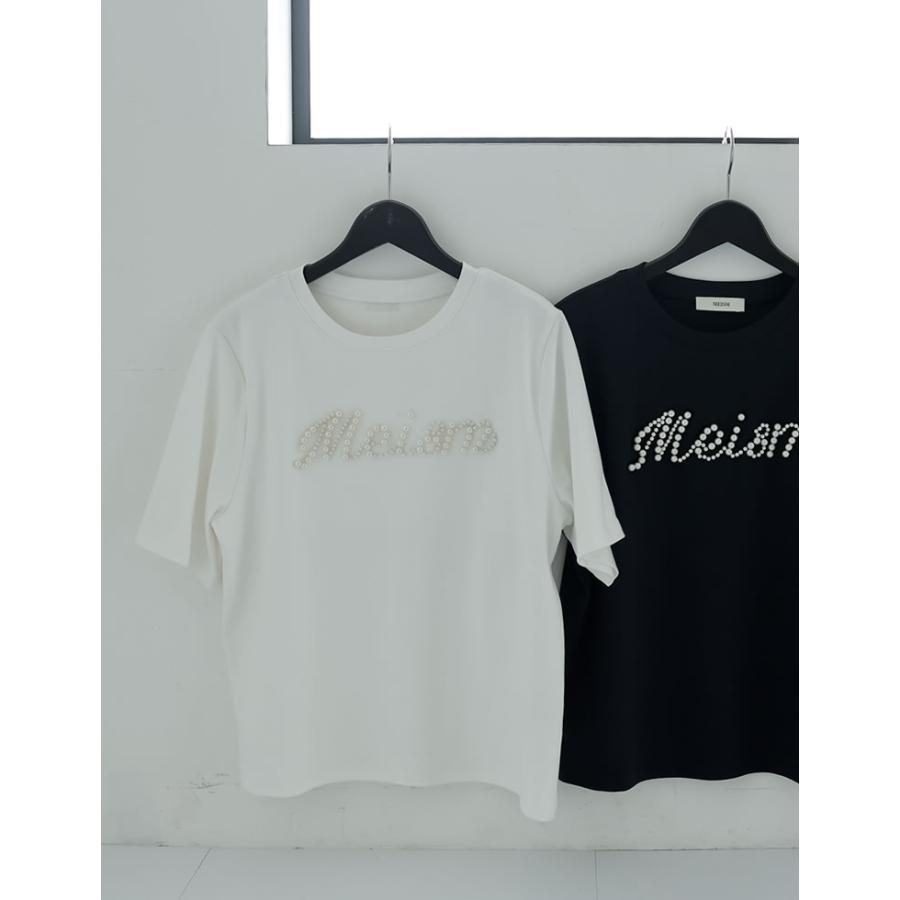 Tシャツ レディース トップス ロゴT UVカット 紫外線対策 吸水 速乾 綿100％ コットン100％ パールロゴ 2025春夏 | Re:EDIT | 03