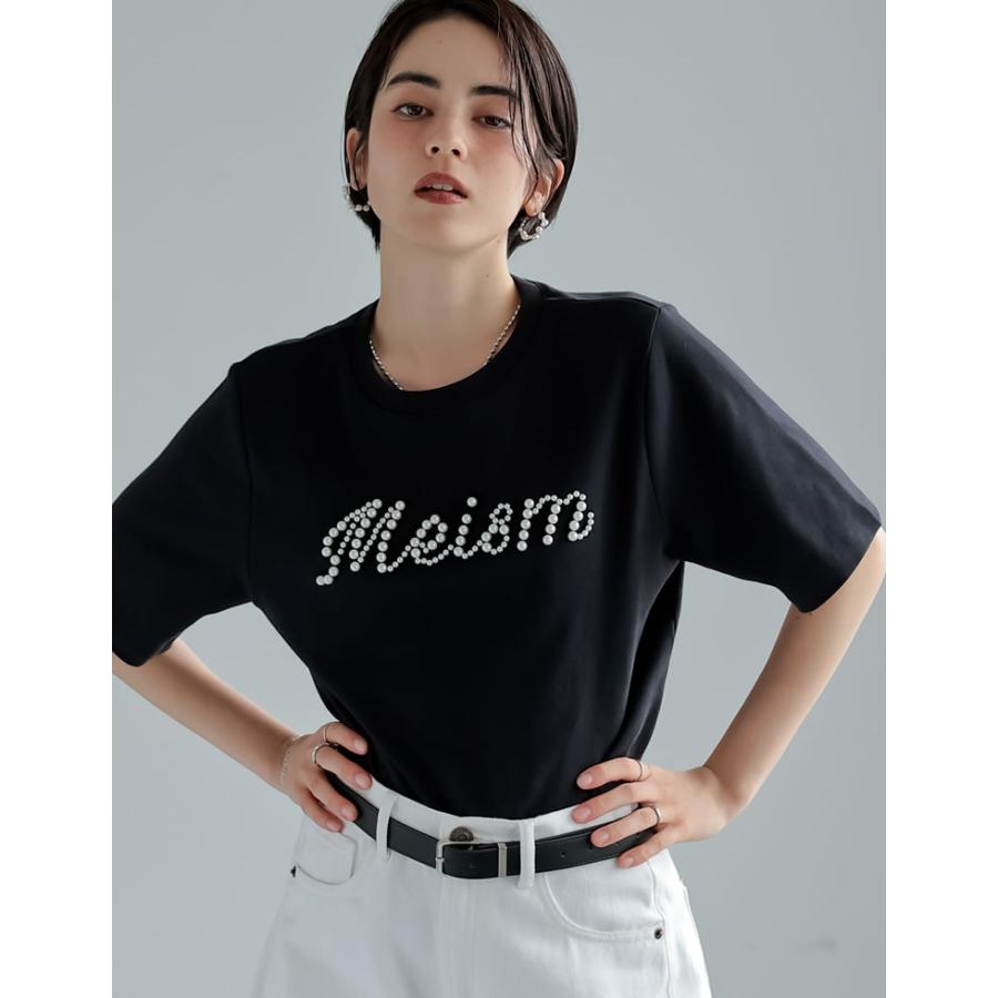 Tシャツ レディース トップス ロゴT UVカット 紫外線対策 吸水 速乾 綿100％ コットン100％ パールロゴ 2025春夏 | Re:EDIT | 04