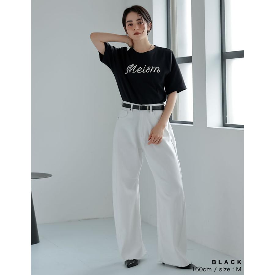Tシャツ レディース トップス ロゴT UVカット 紫外線対策 吸水 速乾 綿100％ コットン100％ パールロゴ 2025春夏 | Re:EDIT | 10