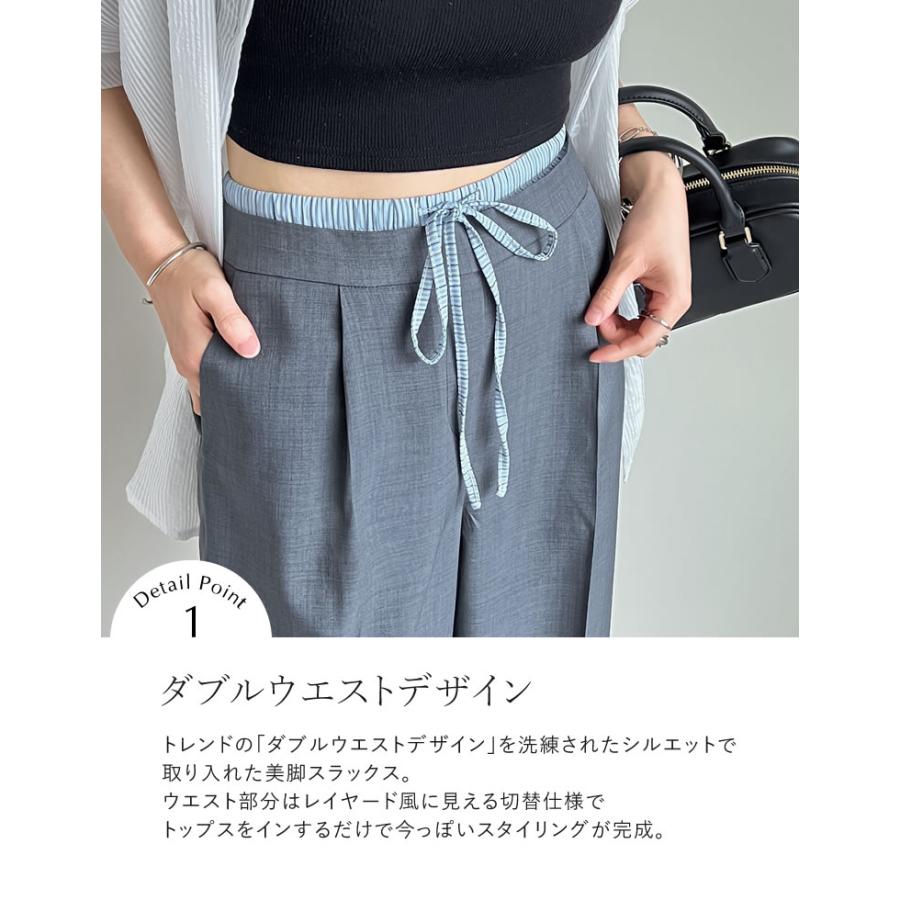 Re:EDIT（リエディ） スラックス レディース パンツ リネンライク