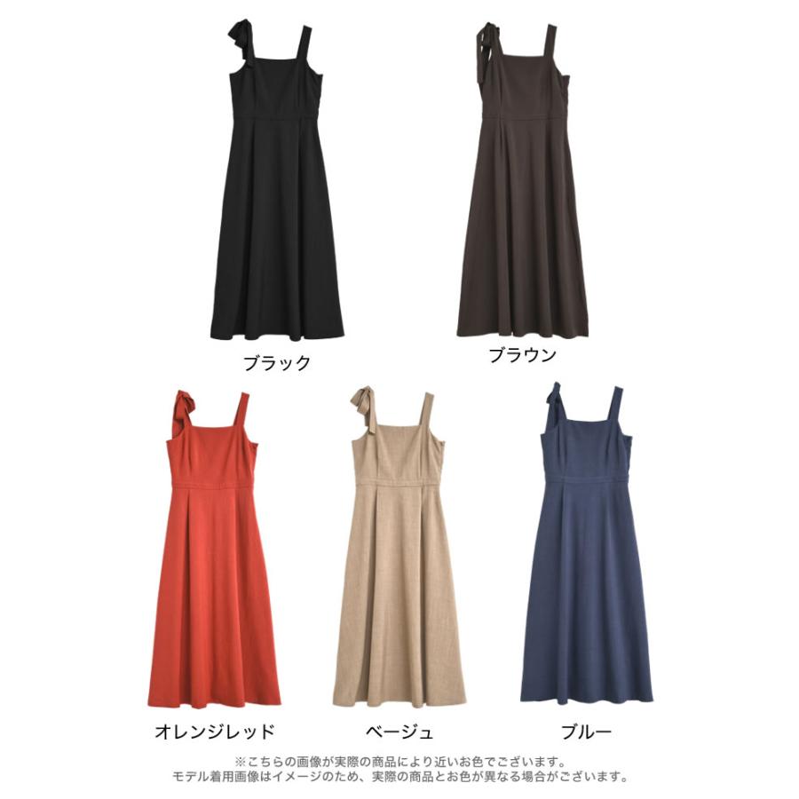 ワンピース キャミレディース ブラ紐隠し リゾート 旅行 ノースリーブ Aライン フレア 低身長 春夏 | Re:EDIT | 22