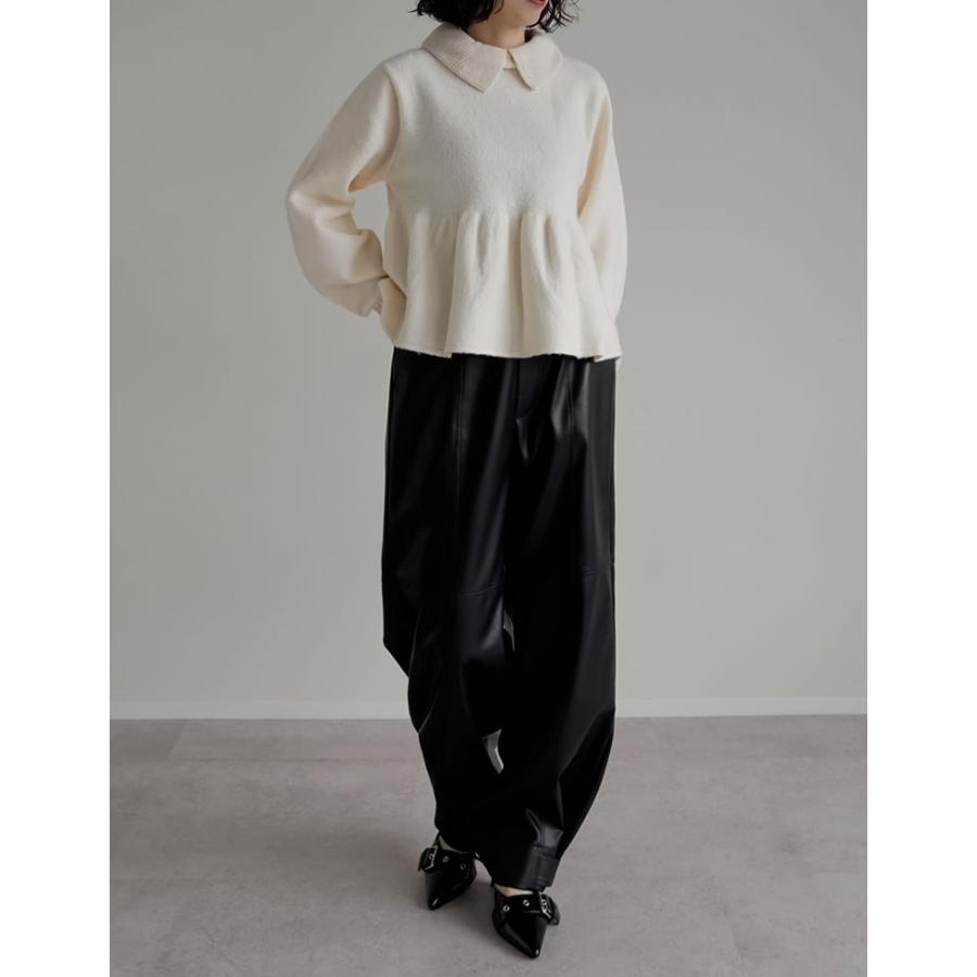 Re:EDIT トップス 長袖 ニット プルオーバー レディース セーター 襟