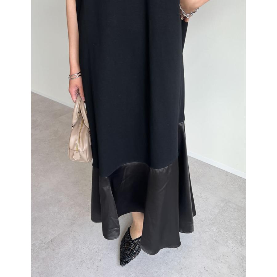 ワンピース レディース ドレス カットソー ロング丈 半袖 クルーネック ドレープ フレア 接触冷感 低身長 2025春夏 | Re:EDIT | 10