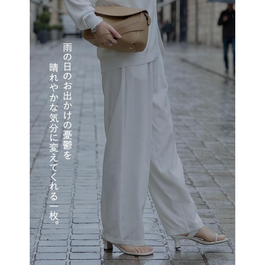 パンツ レディース カーブパンツ 低身長 高身長 バレルパンツ ウエストゴム ドロスト ポケットあり 撥水加工 セットアップ対応 2026春夏 | Re:EDIT | 16