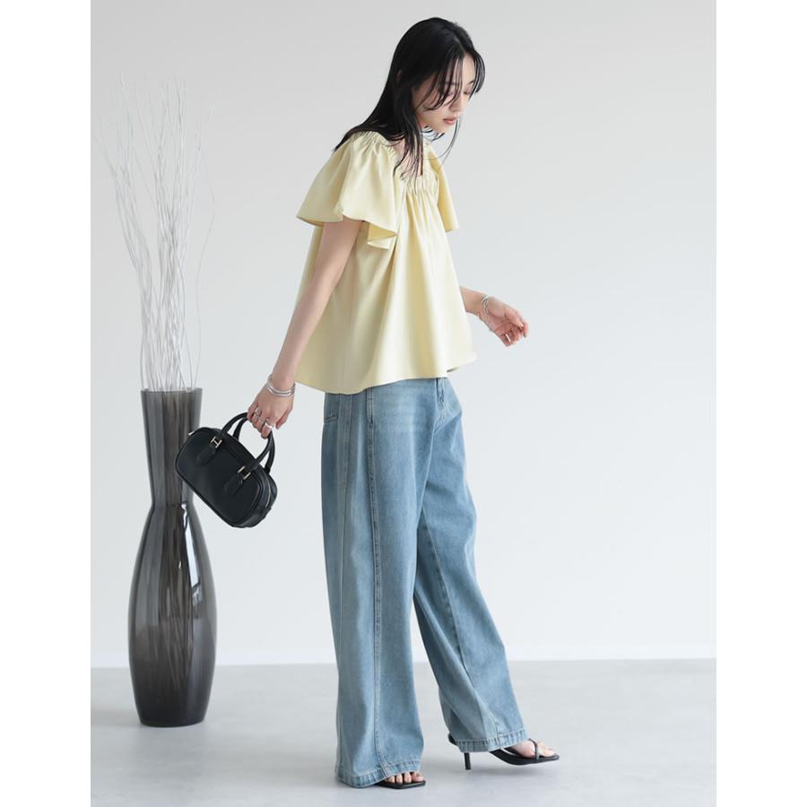 ブラウス レディース トップス オフショル 2WAY 二の腕カバー 体型カバー セットアップ対応 5分袖 春夏 | Re:EDIT | 16