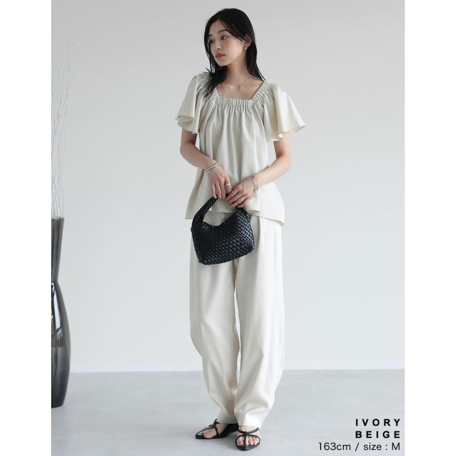 ブラウス レディース トップス オフショル 2WAY 二の腕カバー 体型カバー セットアップ対応 5分袖 春夏 | Re:EDIT | 19