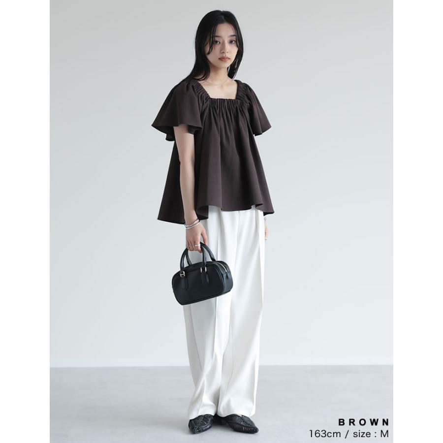 ブラウス レディース トップス オフショル 2WAY 二の腕カバー 体型カバー セットアップ対応 5分袖 春夏 | Re:EDIT | 21