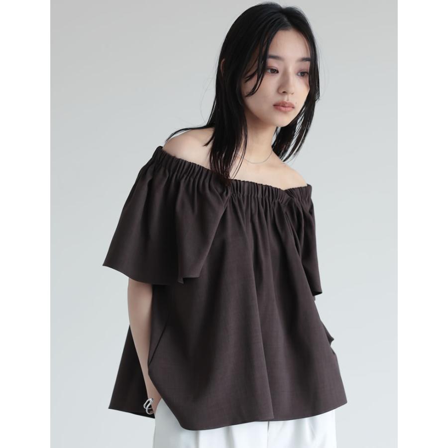 ブラウス レディース トップス オフショル 2WAY 二の腕カバー 体型カバー セットアップ対応 5分袖 春夏 | Re:EDIT | 11
