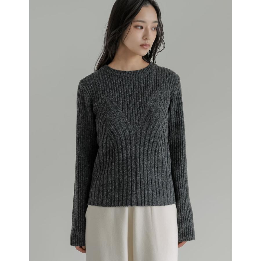 トップス ニット レディース 4色 M/L 長袖 ミックスニット ビスチェ見え セーター クルーネック 秋冬 | Re:EDIT | 15