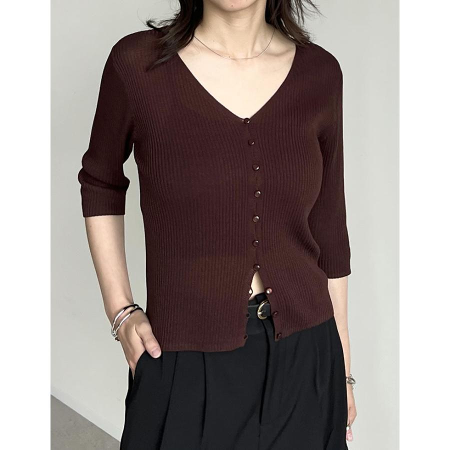 カーディガン レディース トップス シアートップス シアー シアーニット 二の腕隠し レーヨン100％ 2025春夏[mb] | Re:EDIT | 16