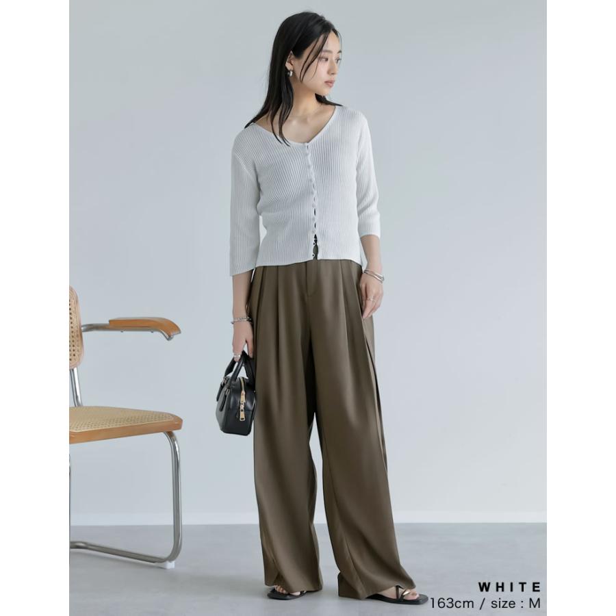 カーディガン レディース トップス シアートップス シアー シアーニット 二の腕隠し レーヨン100％ 2025春夏[mb] | Re:EDIT | 17