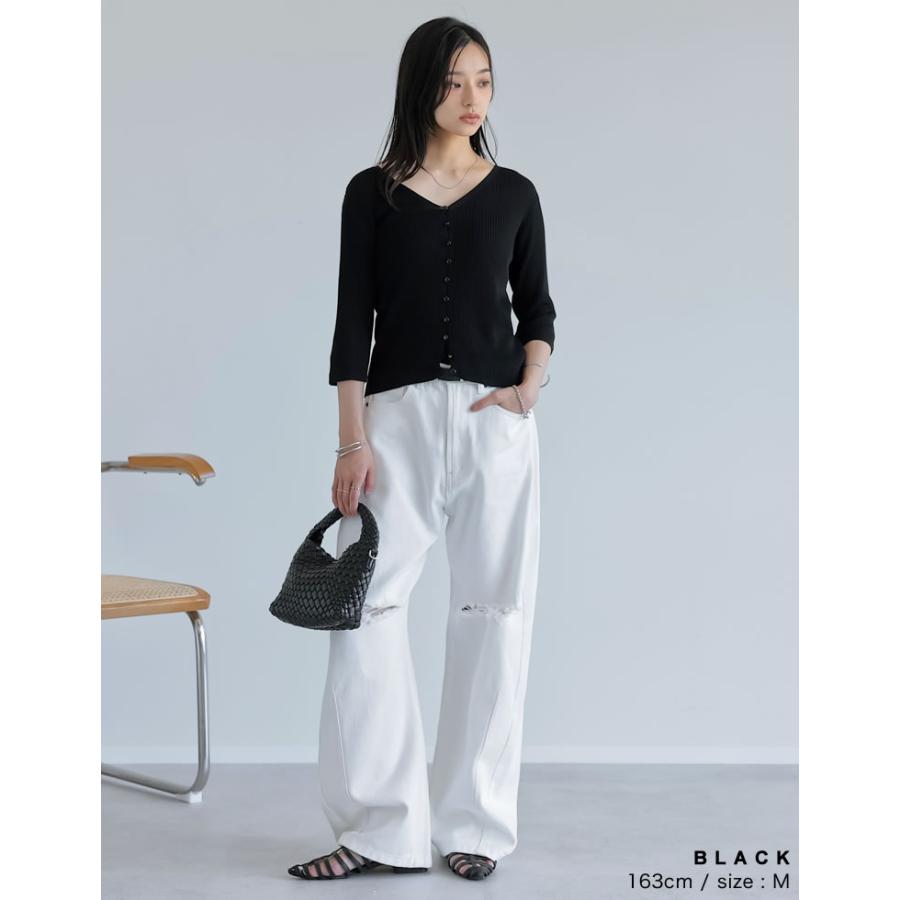 カーディガン レディース トップス シアートップス シアー シアーニット 二の腕隠し レーヨン100％ 2025春夏[mb] | Re:EDIT | 18