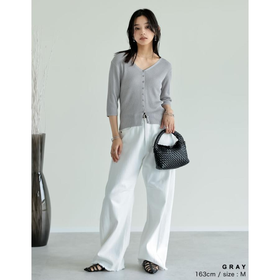 カーディガン レディース トップス シアートップス シアー シアーニット 二の腕隠し レーヨン100％ 2025春夏[mb] | Re:EDIT | 19