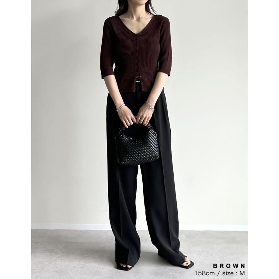 カーディガン レディース トップス シアートップス シアー シアーニット 二の腕隠し レーヨン100％ 2025春夏[mb] | Re:EDIT | 22