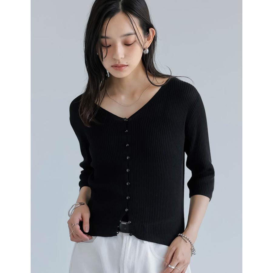 カーディガン レディース トップス シアートップス シアー シアーニット 二の腕隠し レーヨン100％ 2025春夏[mb] | Re:EDIT | 12