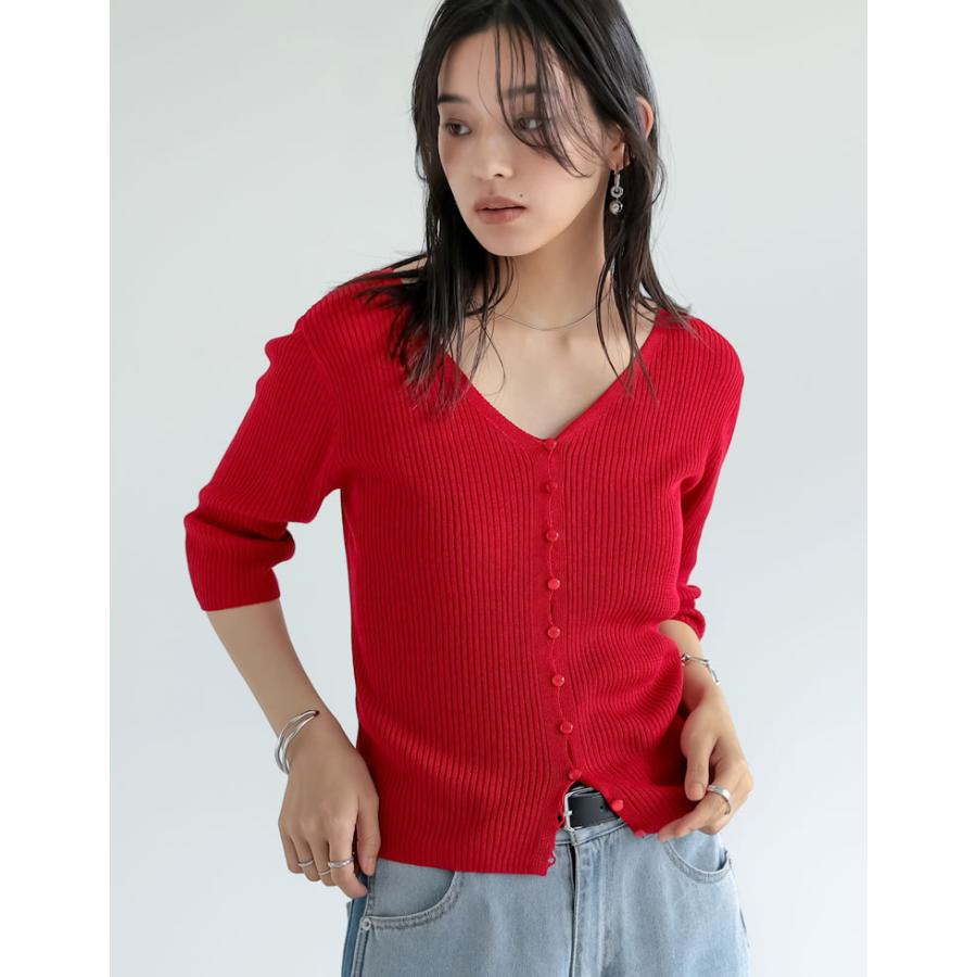 カーディガン レディース トップス シアートップス シアー シアーニット 二の腕隠し レーヨン100％ 2025春夏[mb] | Re:EDIT | 15