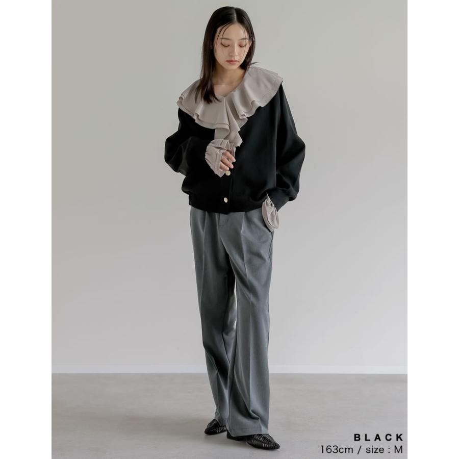 カーディガン トップス 長袖 レディース 5色 M/L 金ボタン スポンジニット ニット 羽織り 洗える 2025秋冬 | Re:EDIT | 18