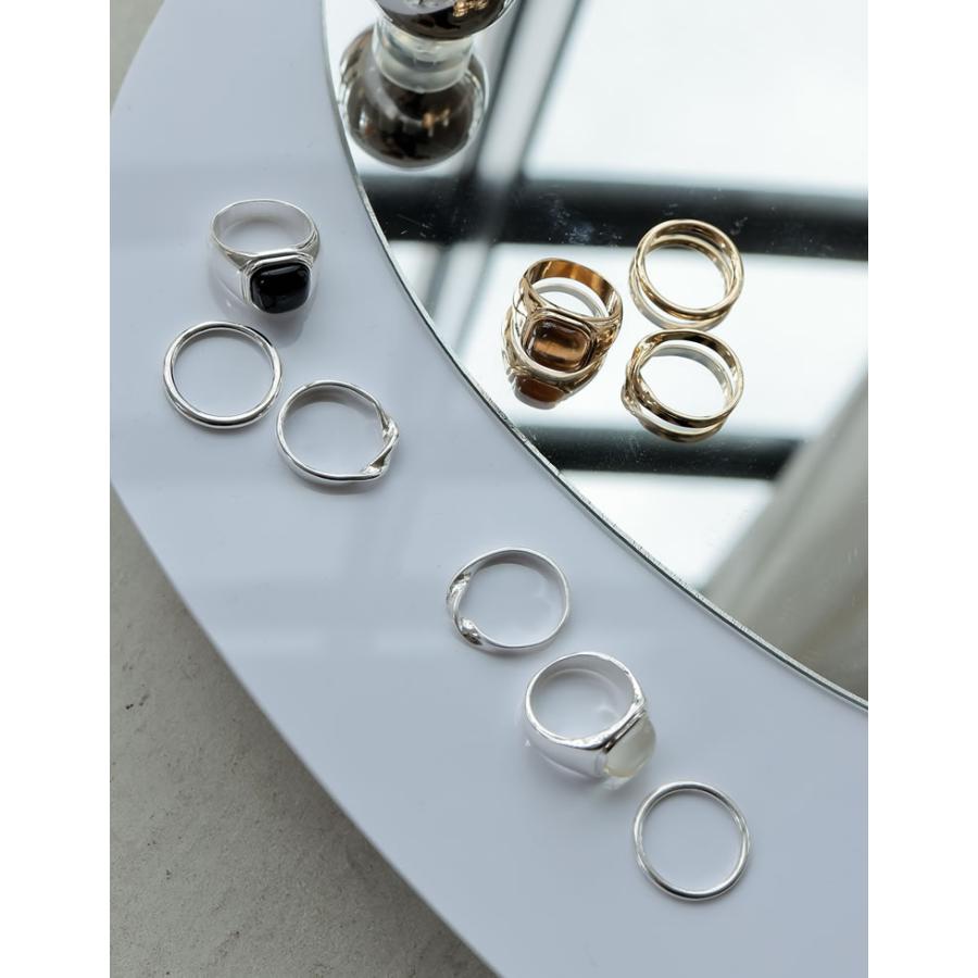 指輪 リング 3点セット セット アクセサリー ストーン シルバー ゴールド アクリル セパレート 春夏 返品交換不可[mb] | Re:EDIT | 04