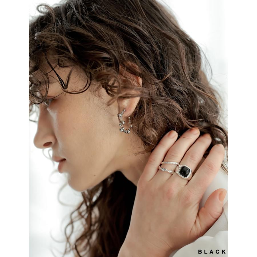 指輪 リング 3点セット セット アクセサリー ストーン シルバー ゴールド アクリル セパレート 春夏 返品交換不可[mb] | Re:EDIT | 06