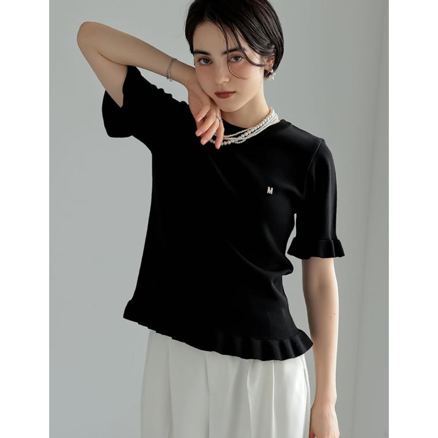 BLACK半袖トップス　サマーニット M MEISM（ミズム） 半袖 サマーニット レディース トップス 2色 M/L