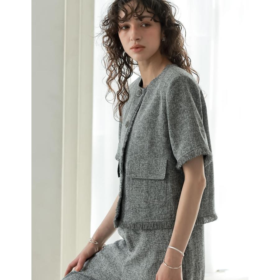 2025SS今季！新品タグ付✨CADUNE 半袖ショートジャケット 2025SS今季！新品タグ付✨CADUNE 半袖ショートジャケット - メルカリ