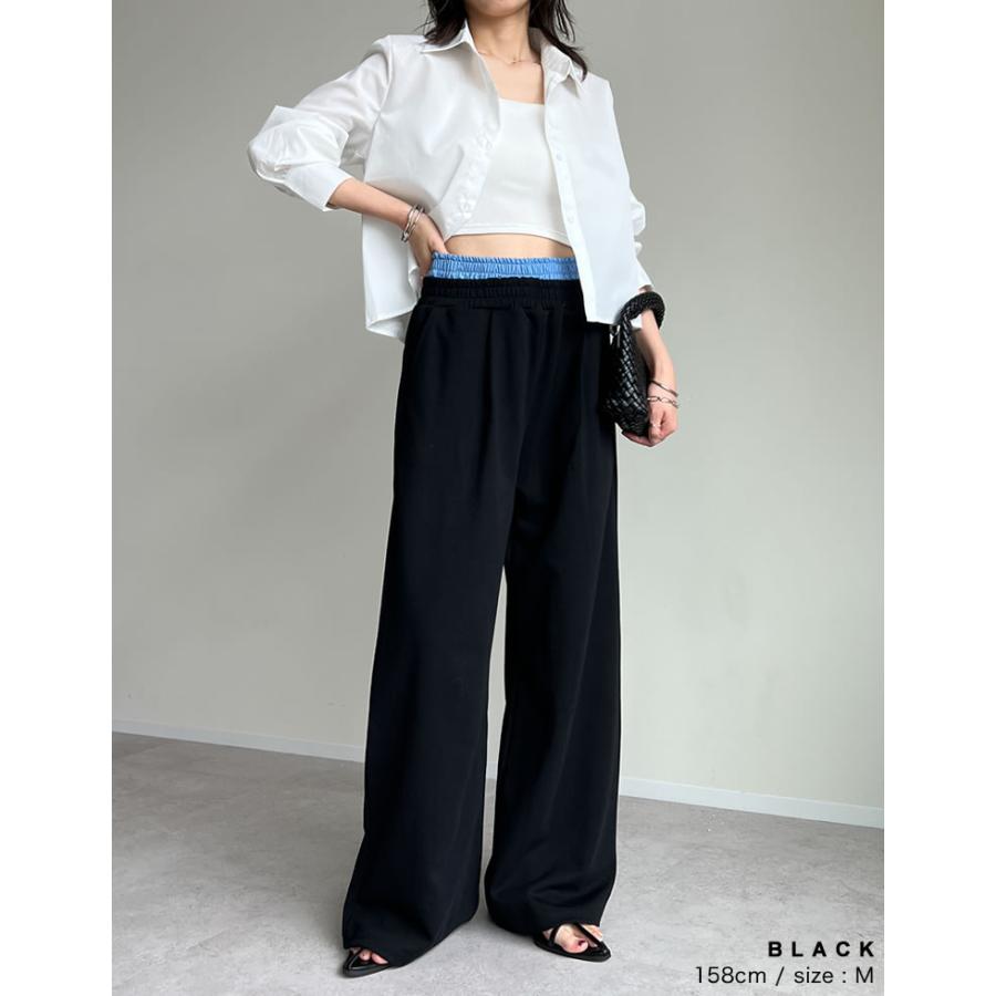 レイヤードパンツ レディース パンツ スウェット ワイド ダンボール トランクス 低身長 春夏 | Re:EDIT | 10