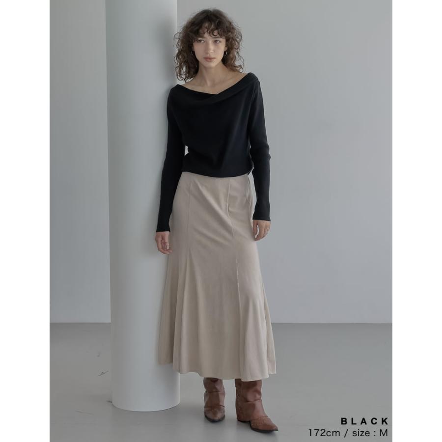 トップス オフショル 長袖 レディース 5色 M/L ドレープ リブニット セーター 2WAY 細リブ オフィスカジュアル 2025秋冬 11/13販売 | Re:EDIT | 14