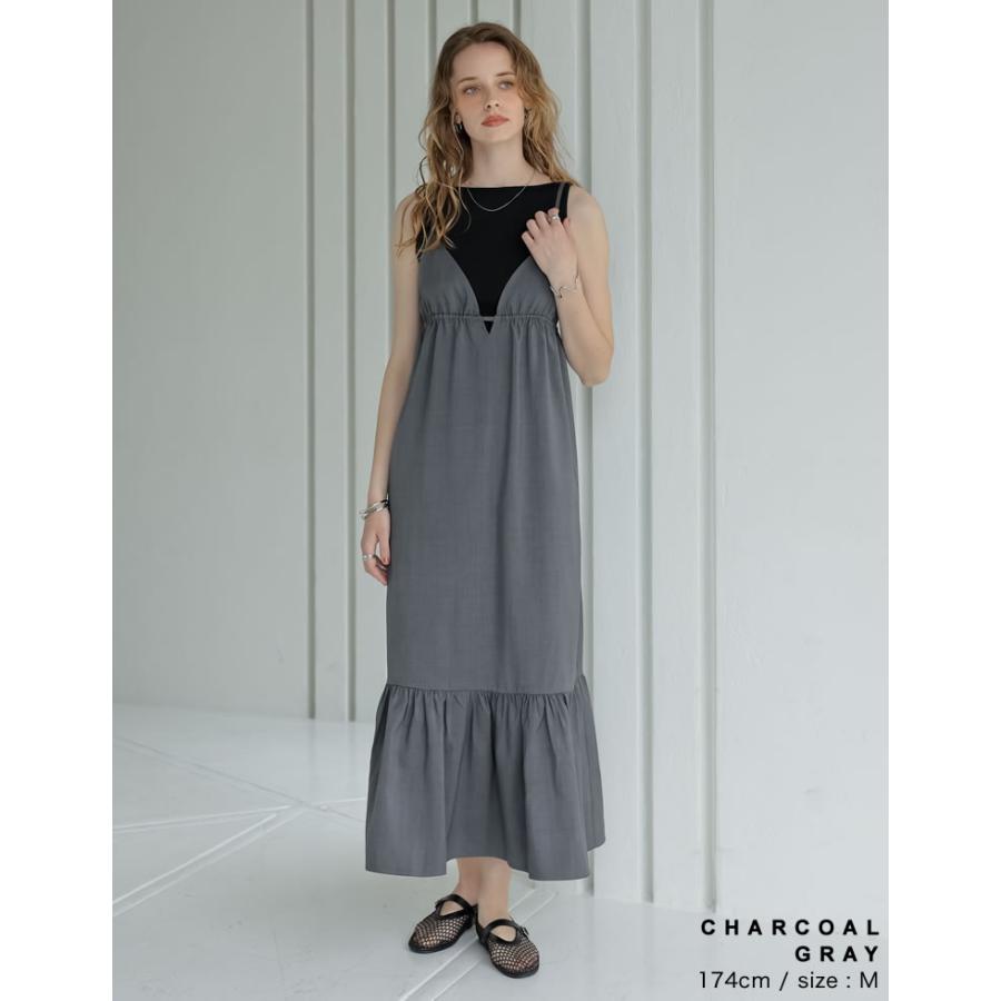 ワンピース キャミレディース サマーサマードレス リネンタッチ 肩紐調節可能 低身長 2025春夏 | Re:EDIT | 15
