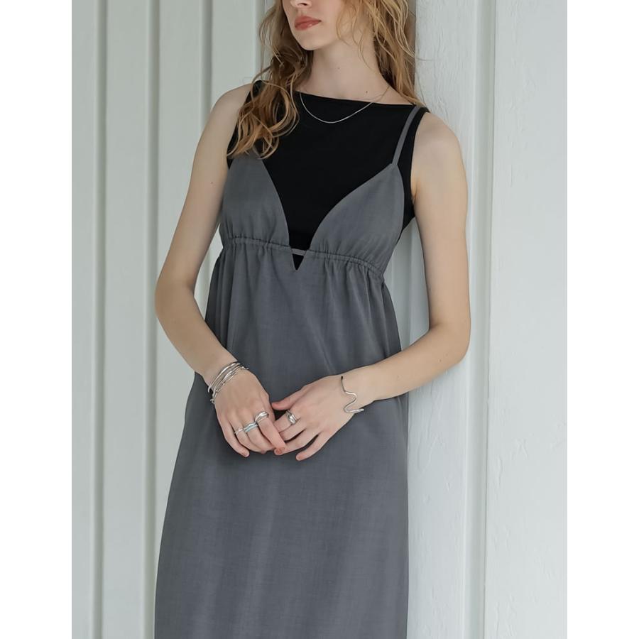 ワンピース キャミレディース サマーサマードレス リネンタッチ 肩紐調節可能 低身長 2025春夏 | Re:EDIT | 16
