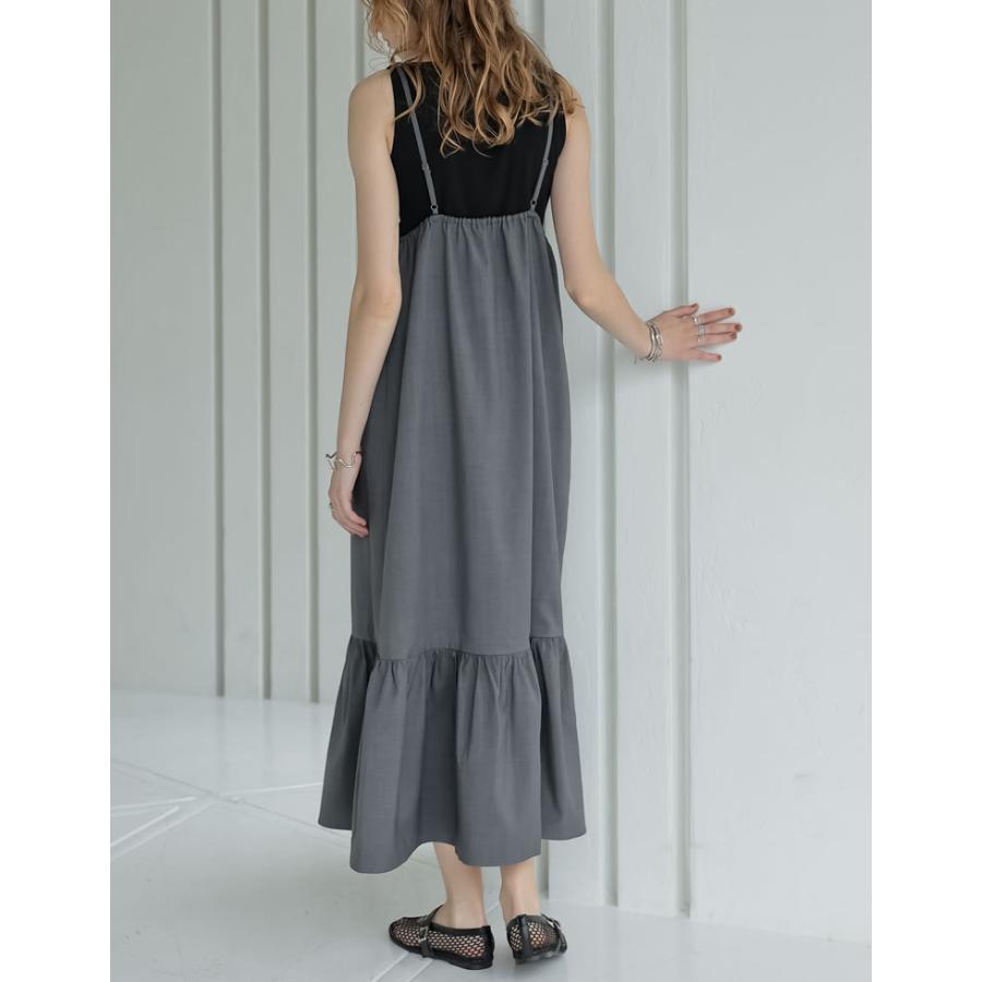 ワンピース キャミレディース サマーサマードレス リネンタッチ 肩紐調節可能 低身長 2025春夏 | Re:EDIT | 17