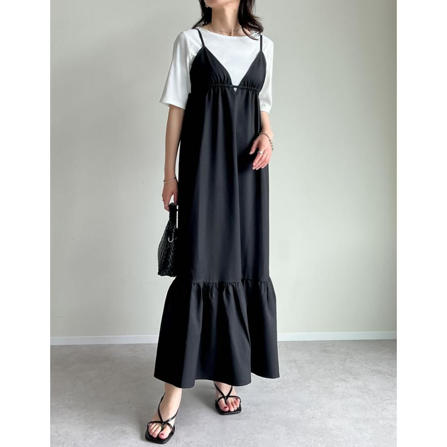 ワンピース キャミレディース サマーサマードレス リネンタッチ 肩紐調節可能 低身長 2025春夏 | Re:EDIT | 05