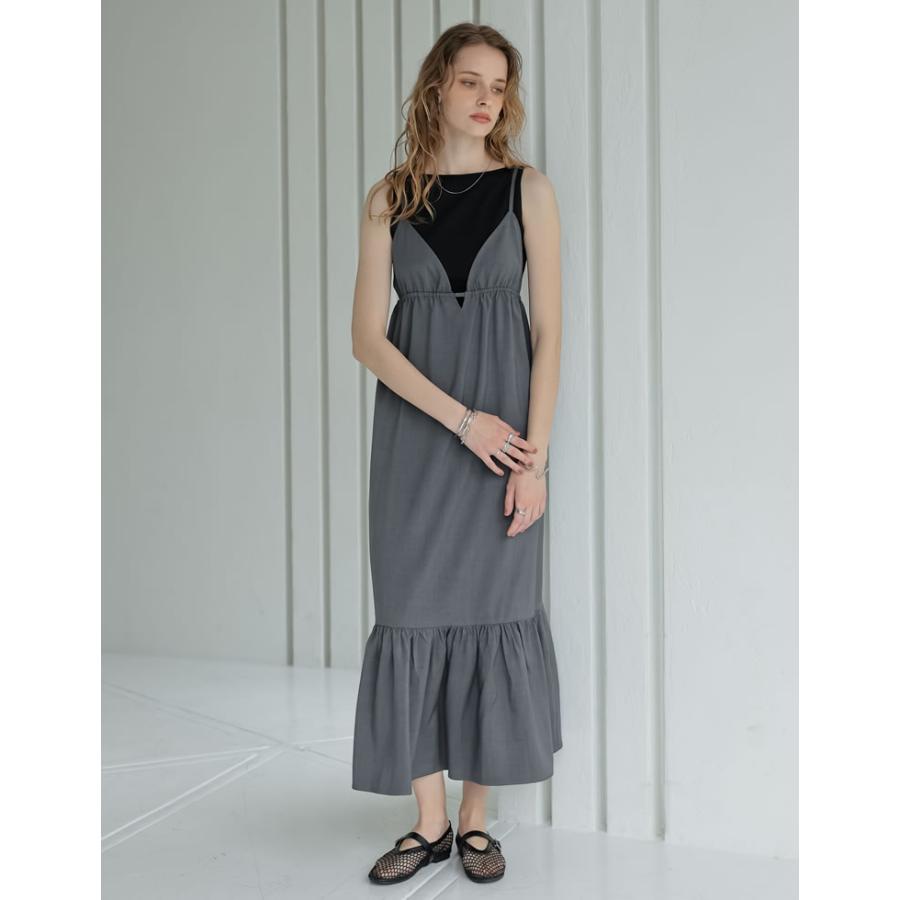 ワンピース キャミレディース サマーサマードレス リネンタッチ 肩紐調節可能 低身長 2025春夏 | Re:EDIT | 07