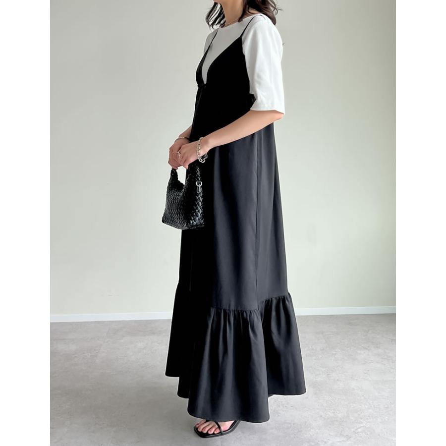 ワンピース キャミレディース サマーサマードレス リネンタッチ 肩紐調節可能 低身長 2025春夏 | Re:EDIT | 10