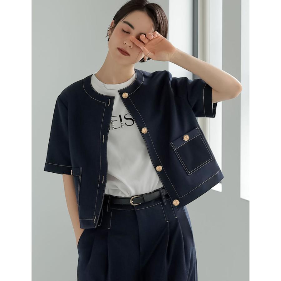 Re:EDIT（リエディ） ジャケット レディース ツイードジャケット 半袖