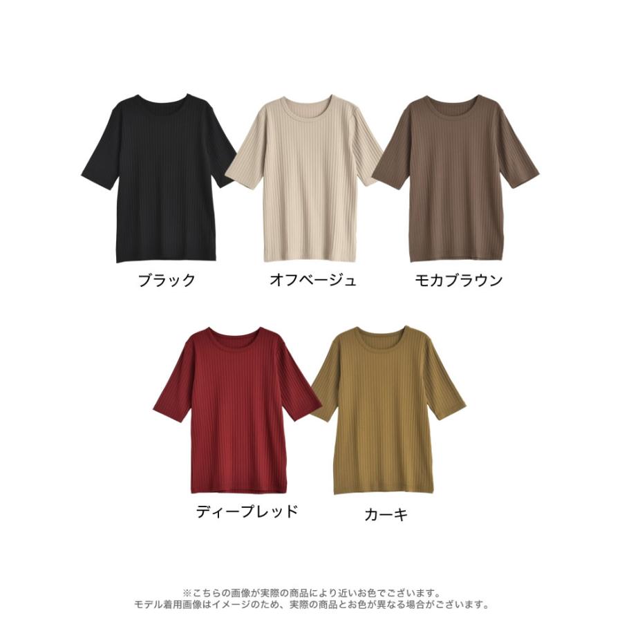 Tシャツ レディース トップス リブカットソー 汗染み防止 汗ジミ 汗じみ 吸水速乾 撥水加工 半袖 2025春夏[mb] | Re:EDIT | 22