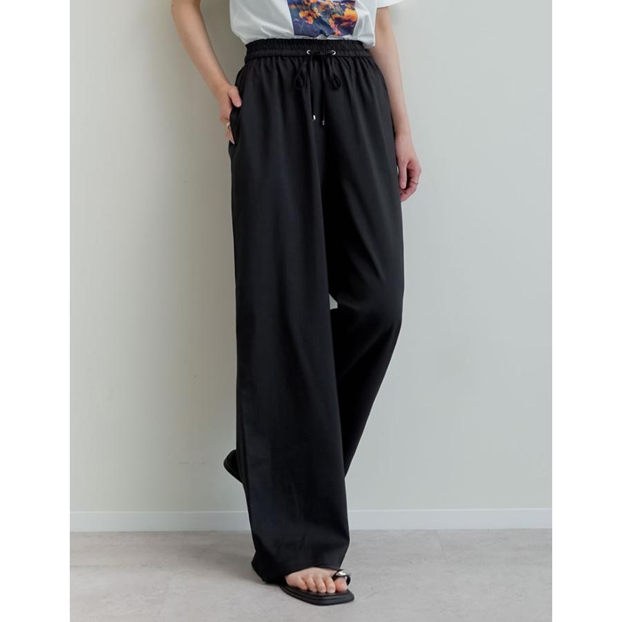 ワイドパンツ レディース パンツ 低身長 高身長 イージーパンツ ドロスト セットアップ対応 ポケットあり 新色追加 体型カバー 春夏 | Re:EDIT | 09