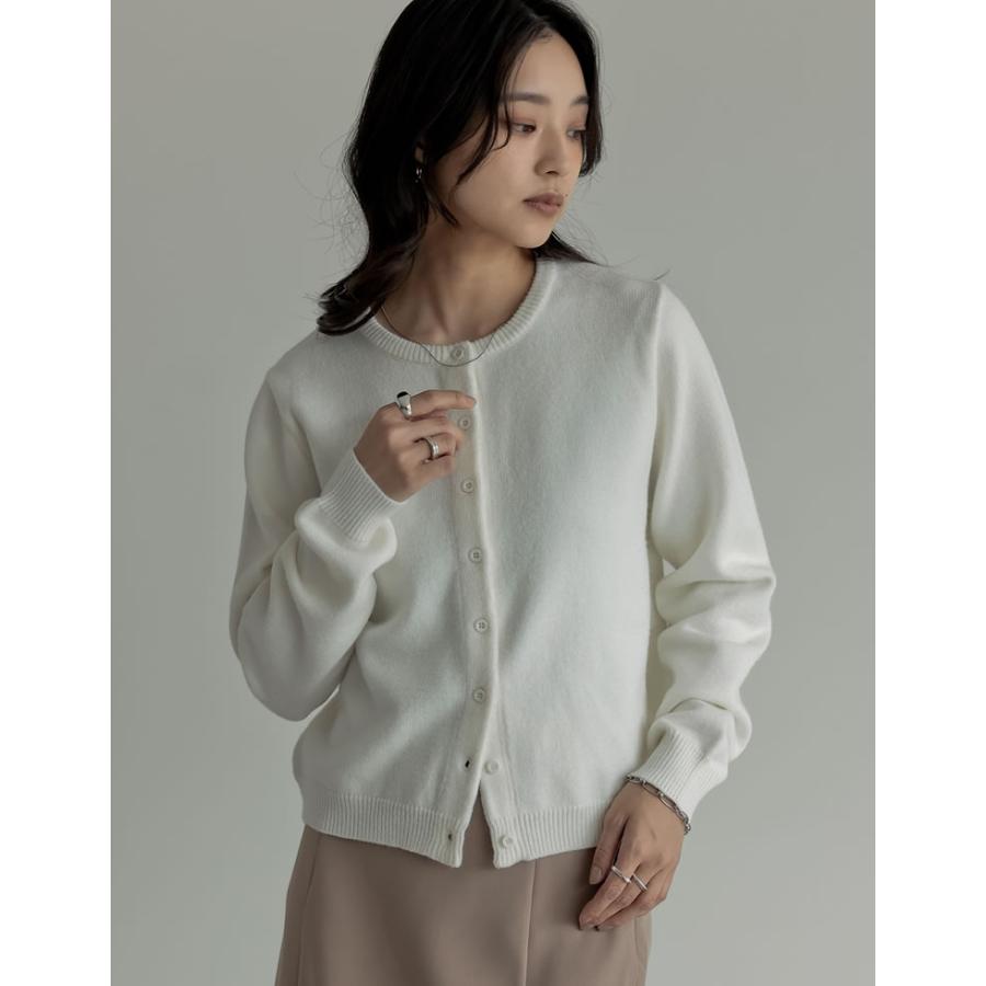 カーディガン トップス ニット 長袖 レディース 8色 M/L カラーニット クルーネック 配色 アルパカタッチ 暖かい 防寒 2025秋冬 | Re:EDIT | 15