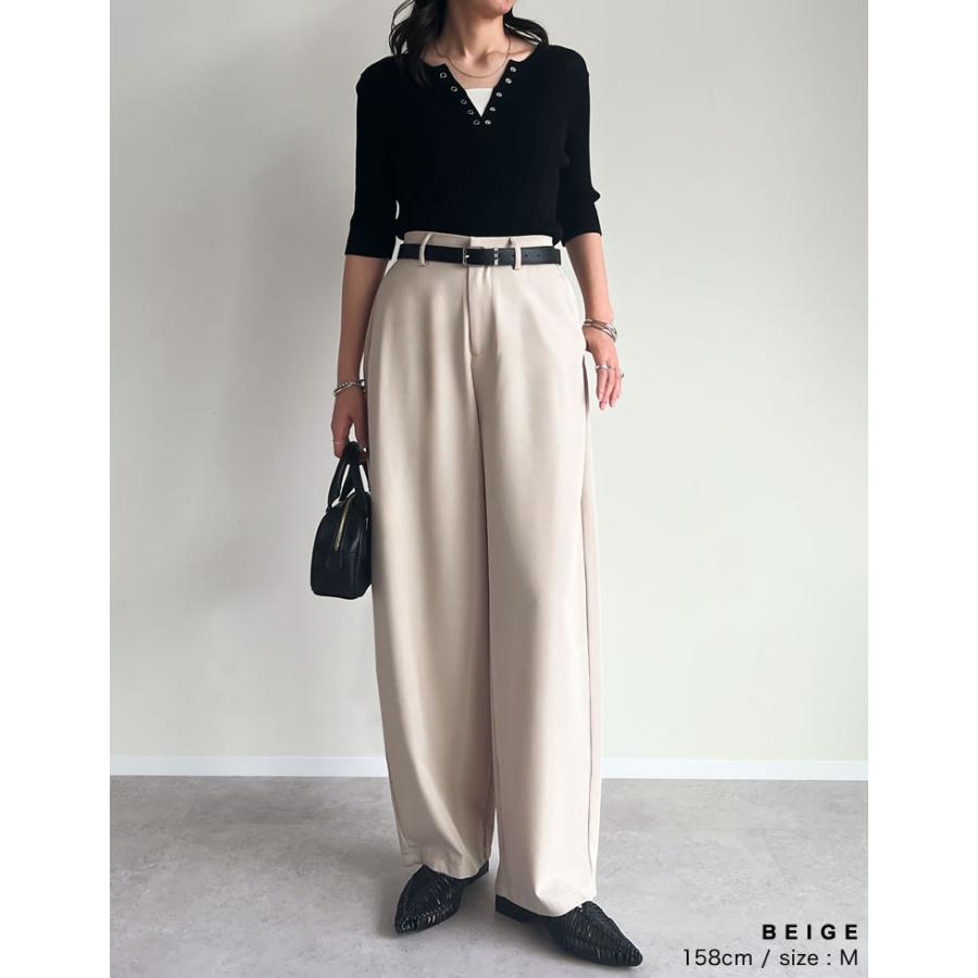 バレルレッグ レディース パンツ カーブパンツ 接触冷感 冷感 ひんやり 涼しい 軽量 低身長 高身長 2025春夏 | Re:EDIT | 20