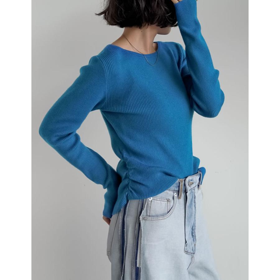 ニット トップス 長袖 レディース 8色 M/L セーター クルーネック 丸首 静電気防止 ストレッチ 伸縮性 オフィスカジュアル 秋冬 | Re:EDIT | 20