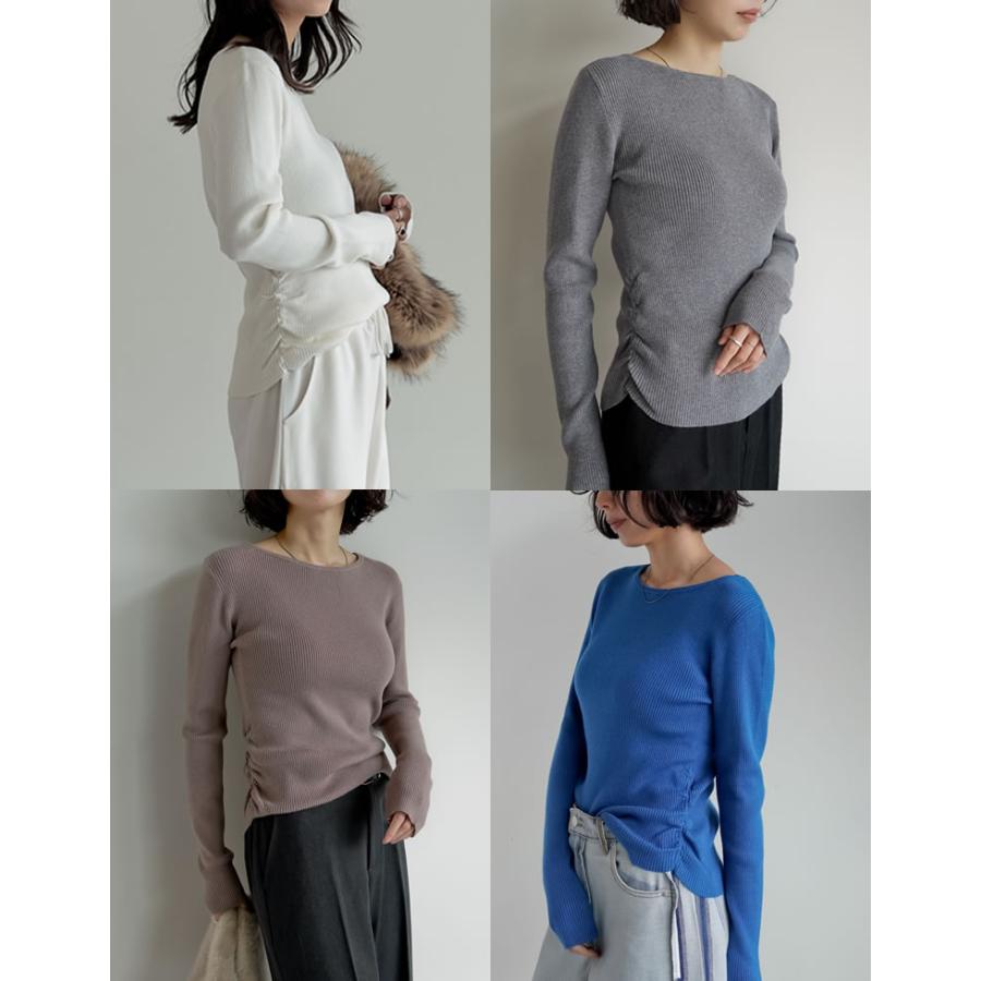 ニット トップス 長袖 レディース 8色 M/L セーター クルーネック 丸首 静電気防止 ストレッチ 伸縮性 オフィスカジュアル 秋冬 | Re:EDIT | 13