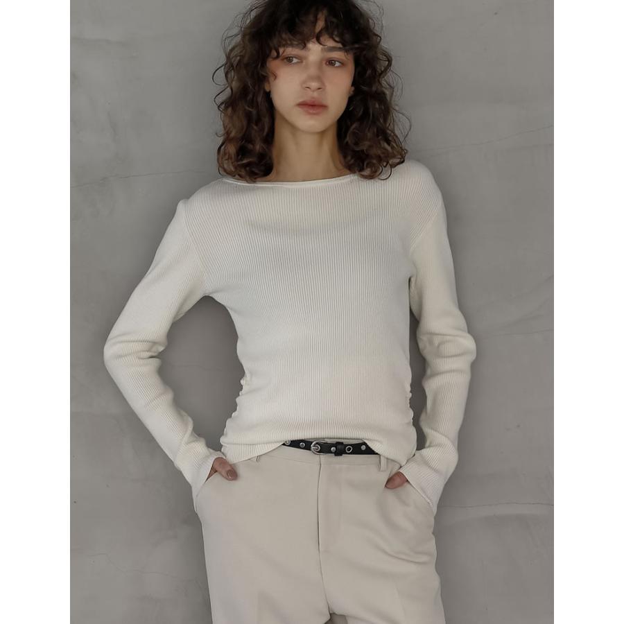 ニット トップス 長袖 レディース 8色 M/L セーター クルーネック 丸首 静電気防止 ストレッチ 伸縮性 オフィスカジュアル 秋冬 | Re:EDIT | 16