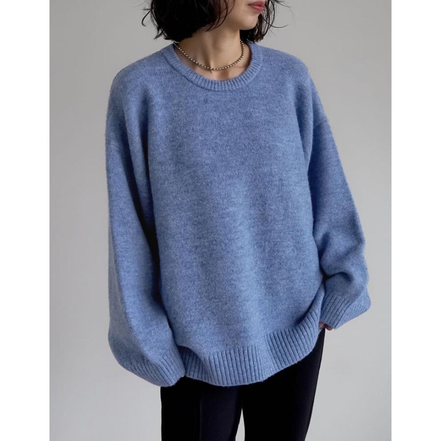 ニット トップス レディース 4色 M/L セーター 長袖 ミックスニット クルーネック 防寒 体型カバー 秋冬 | Re:EDIT | 09