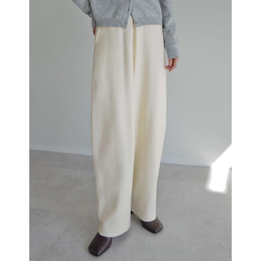 パンツ レディース カーブパンツ バレルパンツ 低身長 高身長 ニットパンツ 体型カバー ウエスト総ゴム ポケットあり 洗える 2026秋冬 | Re:EDIT | 15