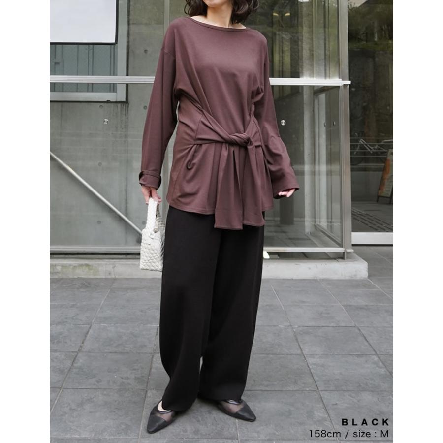パンツ レディース カーブパンツ バレルパンツ 低身長 高身長 ニットパンツ 体型カバー ウエスト総ゴム ポケットあり 洗える 2026秋冬 | Re:EDIT | 19