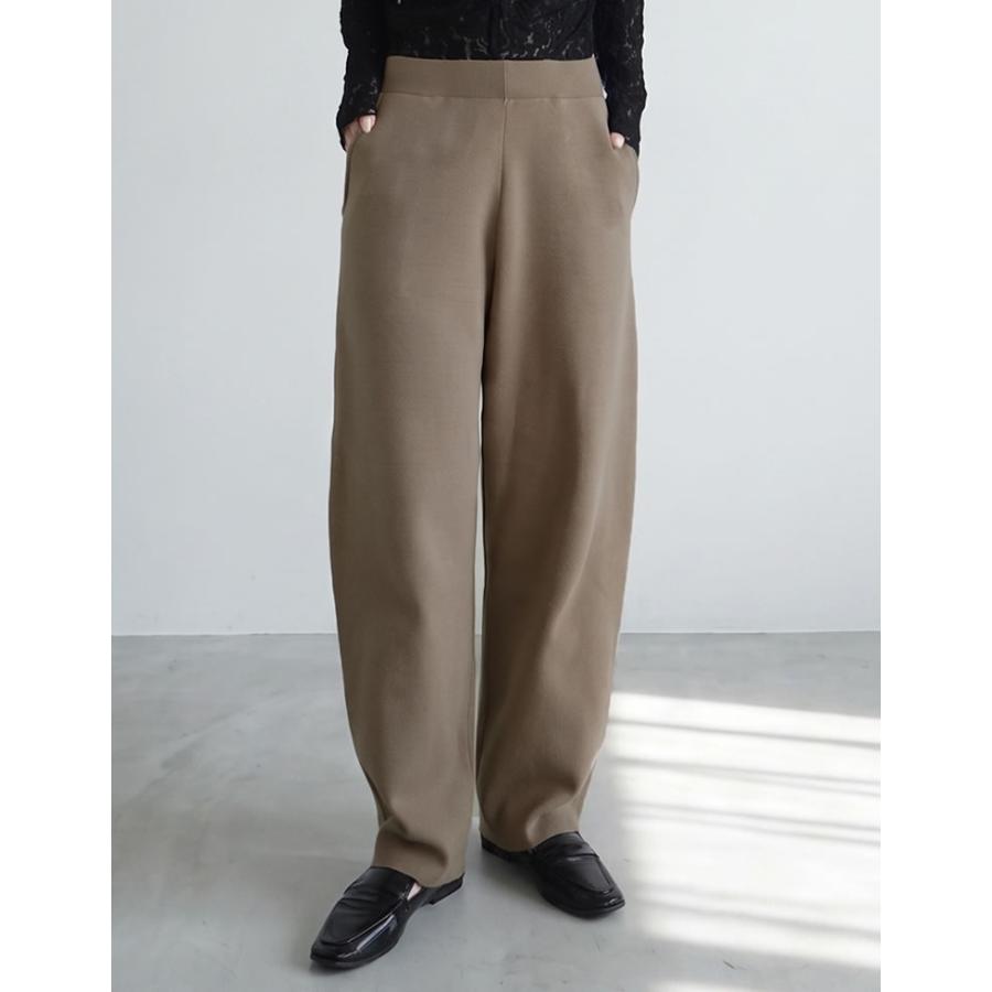 パンツ レディース カーブパンツ バレルパンツ 低身長 高身長 ニットパンツ 体型カバー ウエスト総ゴム ポケットあり 洗える 2026秋冬 | Re:EDIT | 13
