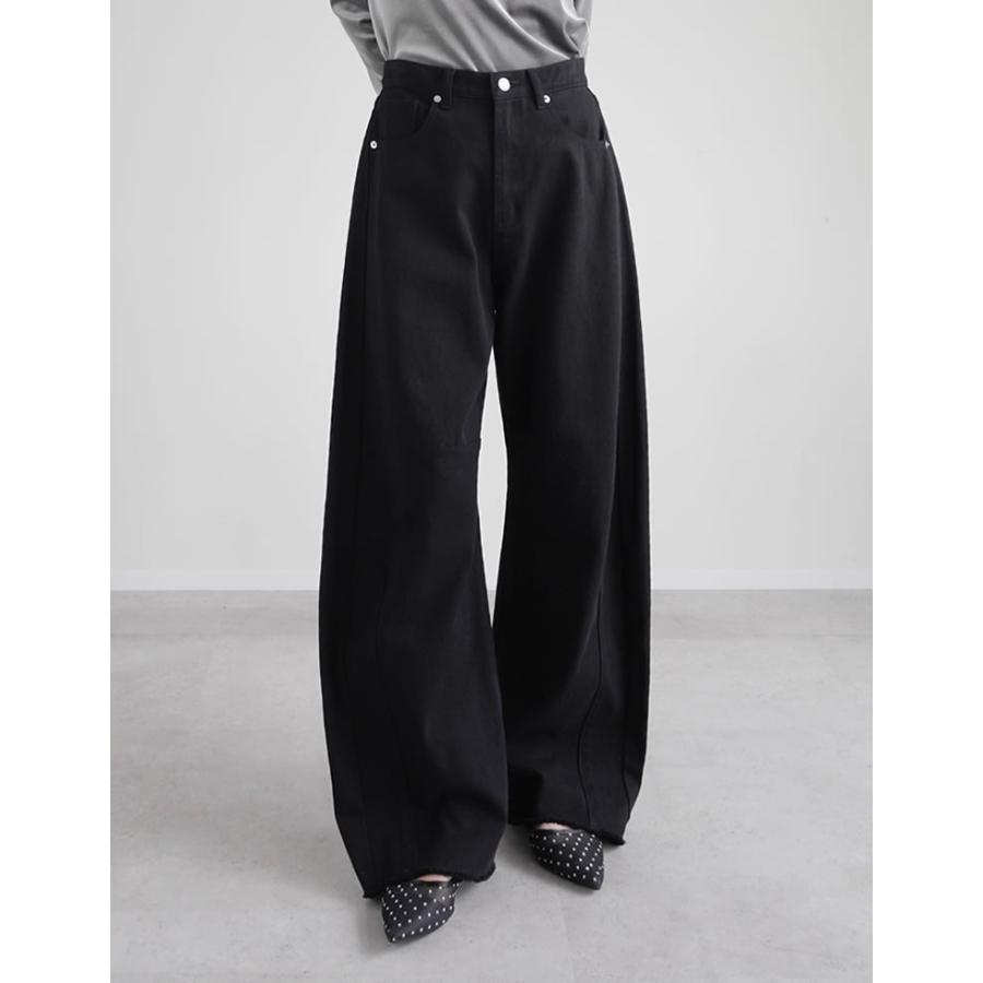 パンツ レディース カーブパンツ 低身長 高身長 バレルパンツ カツラギ ウエストバックゴム ポケットあり 綿100％ 2026春夏 | Re:EDIT | 08