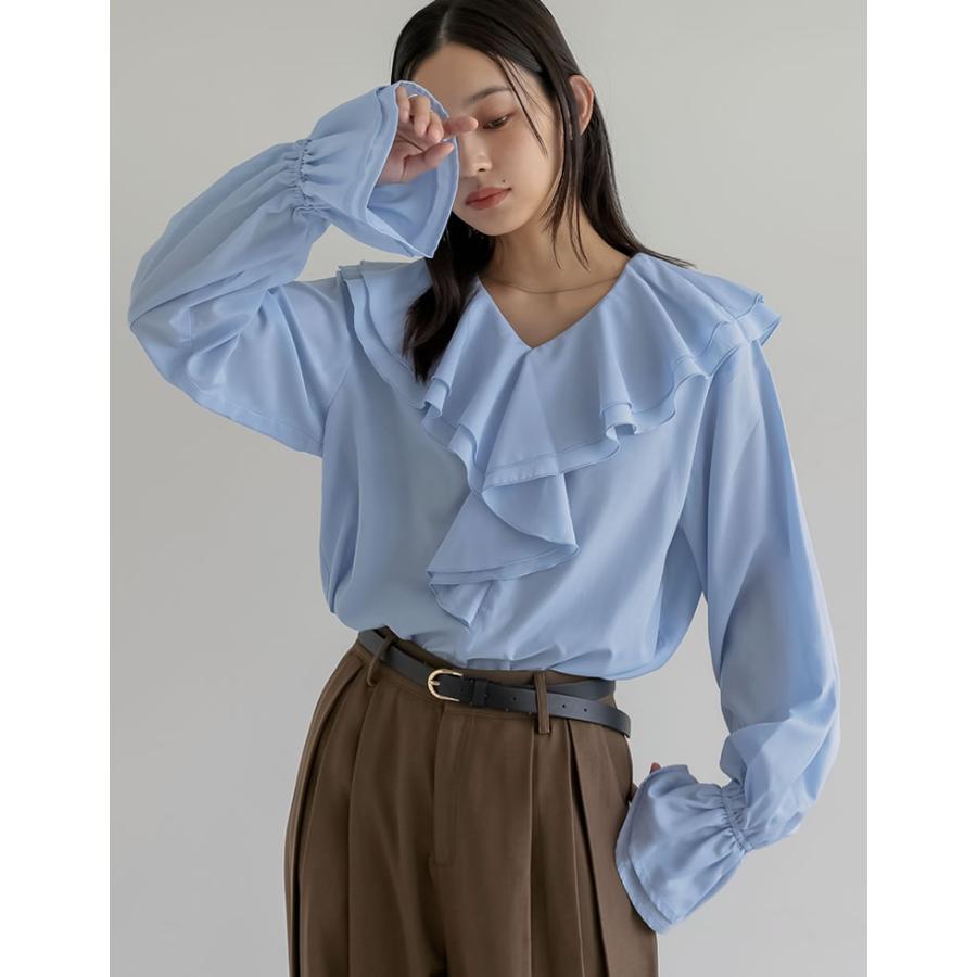 Re:EDIT（リエディ） シアーブラウス トップス 長袖 シャツ ブラウス