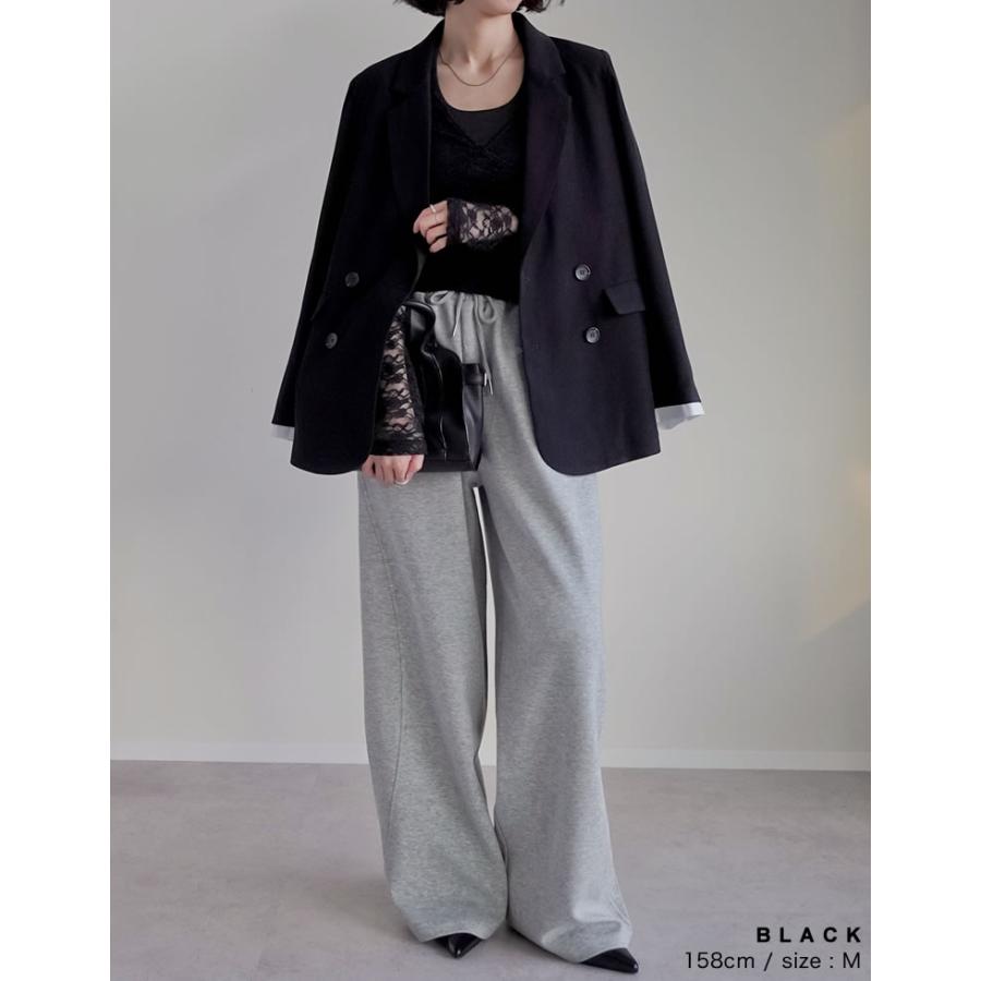 トップス 長袖 レース レディース  ２色 M/L カシュクール 総レース Vネック シアー リボン ギャザー 透け感 重ね着 2025秋冬[mb] | Re:EDIT | 14