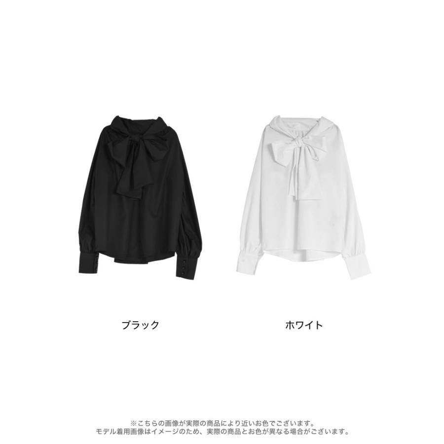 トップス ブラウス 長袖 リボン シャツ ブロードシャツ レディース オケージョン オフィスカジュアル フォーマル 秋冬[mb] | Re:EDIT | 19